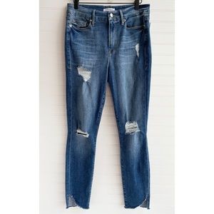 Good American Good Waist Distressed Skinny Jeans | Size 29